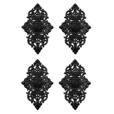 Kit 4 Floroes Grande para Decoracao em Ferro Fundido Preto Fundicao Uniclaudio