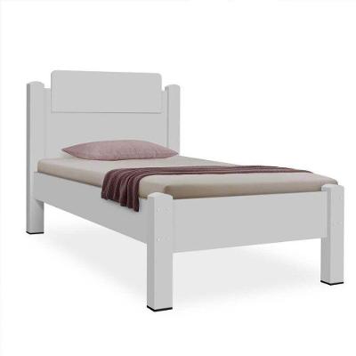 Cama Solteiro Paris com Colchão Estrutura MDF Branco 100kg Gabrielli Móveis