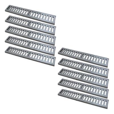 Kit 10 Ralo Grelha Linear 7011X10GDA Drenagem para Areas Externas Acabamento Polido Prata GDA