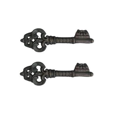 Kit 2 Chaves Decorativas No 02 Enfeite em Ferro Fundido Marrom Fundição Jodoal