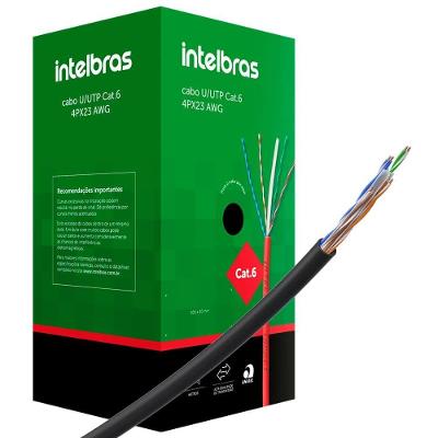 Cabo de Rede U-UTP CAT.6 IG6CMPR 305M 100 Cobre 250 Mhz Preto Intelbras