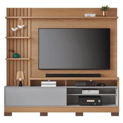 Home Theater Maceio 65 Pol 200cm MDF-MDP LED Cinza Colibri Móveis