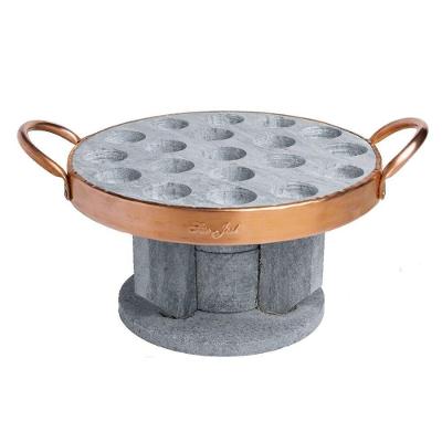 Kit Fondue 2429INDSJ para Queijo e Chocolate Pedra Sabao 22cm Inox Industria Sao Jose