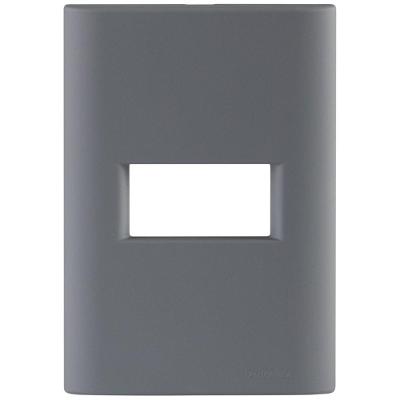 Placa 1 Posto Horizontal Giz com Suporte Soft Touch Titânio Tramontina