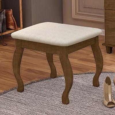 Banqueta com Almofada Luapa Móveis Seul em MDP Malbec - Off White 51cm