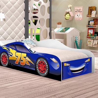 Cama Carro Juvenil 08 para Colchao 1,48x0,68cm Branco Vj Moveis