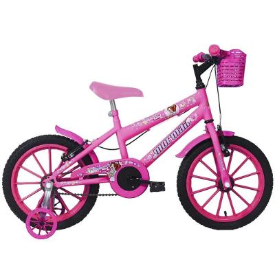 Bicicleta Infantil Sweet Girl Aro 16 V-Brake com Cesta Rosa Mormaii