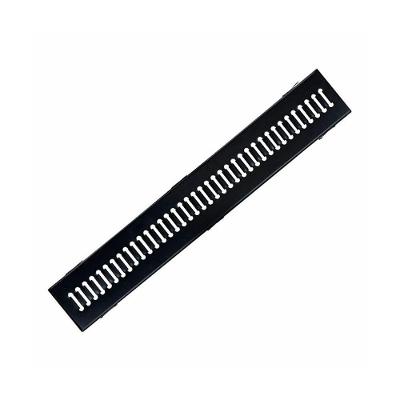Ralo Grelha com Caixilho GEP005OM em Aco Galvanizado Preto 15x100cm para Areas Externas Ouro Minas
