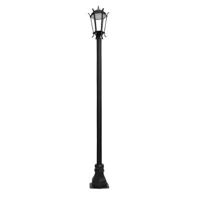 Poste de Jardim Milano com Luminária Francesa LED 100W Alumínio 407cm Preto Luminárias N. Sra.