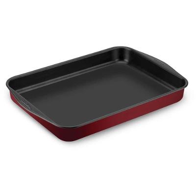 Assadeira Funda Retangular Rochedo Dura+ 37cm Alumínio Antiaderente Uso Diário Vermelho Arno