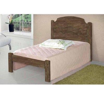 Cama de Solteiro Iris Estrutura MDF Castanho com Pes de Reforco Cambel Moveis Vj Moveis