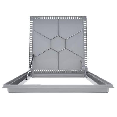 Tampa Casa de Maquina de Piscina TCMRS7EEBSPM Ventilada Rebaixo 90x90cm Bege Real Aluminio