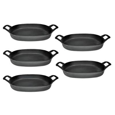Kit 5 Assadeira Oval Lisa 35x24cm 5X.1086-RIG Ferro para Buffet e Restaurante