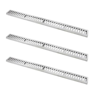 Kit 3 Ralo Grelha Linear 7126X3GDA para Areas Externas Alumínio Fundido Escovado Prata GDA Industria