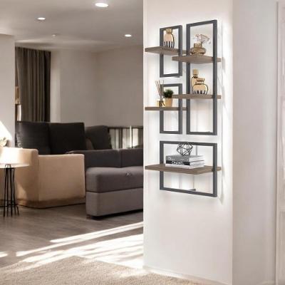Estante Lisboa 5 Prateleiras MDP e Aco Nichos Verticais e Horizontais Mobiliar Home Shop