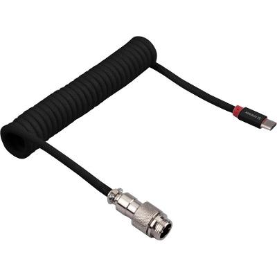 Cabo USB C Coiled Helix para Teclado Mecanico Visual Gamer Preto Fortrek