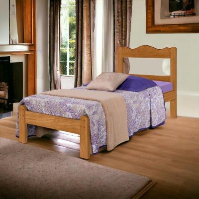 Cama Solteiro Munique em MDF Nature e Off White Gabrielli Moveis