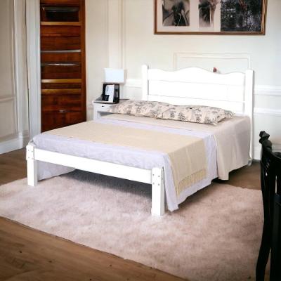Cama Casal Munique em MDF Branco para Colchao 138x188cm Gabrielli Moveis