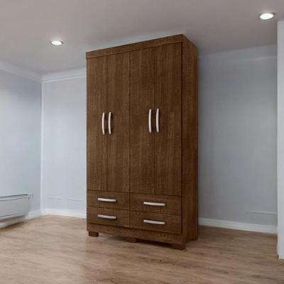 Roupeiro Solteiro e Closet Parma 4 Portas 4 Gavetas MDP Malbec Mobiliar Home Shop