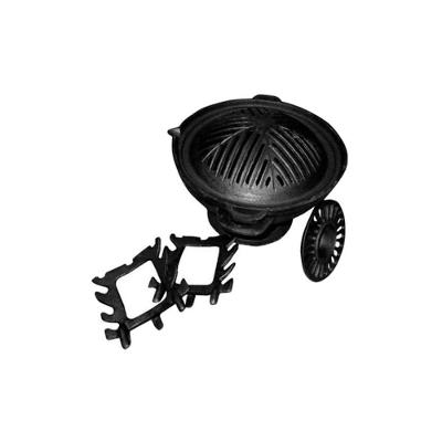 Fogareiro Churrasqueira Gengiskan Simples 3 Peças 31cm Ferro Rig Fundidos