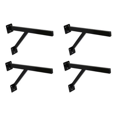 Kit 4 Suportes para Pia e Bancada E-047.PR.4UND.OM Metalon 40x20mm Preto Ouro Minas