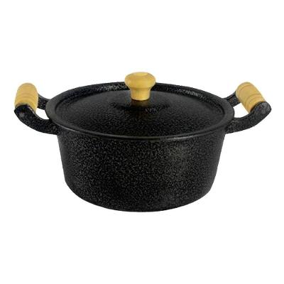 Caçarola 1065-DF Reta Alumínio Craquelado 36cm Alça de Madeira Preta Diviforte