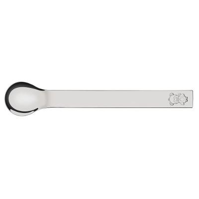 Colher Infantil em Aco Inox Formato Ergonomico Desenho Alto Relevo para Alimentacao de Criancas