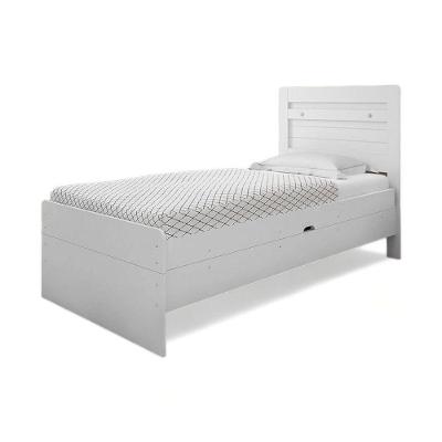 Cama Baú Larissa Solteiro Estrutura MDF-MDP Branco Framar Móveis