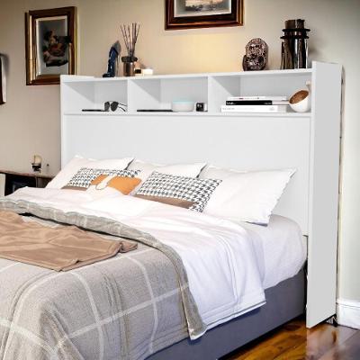 Cabeceira Melissa Solteiro com Nichos para Cama Box MDF Branco Vj Móveis