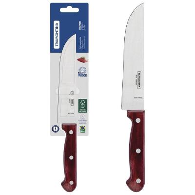 Faca para Cozinha Faca 6 Butcher Knife Polywood Aco Inox Cabo Madeira Tratada Vermelho Tramontina