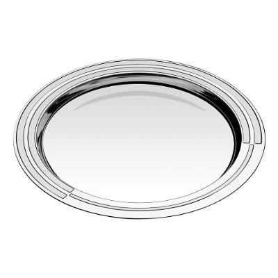 Prato Raso Redondo Ciclo 30 cm Aco Inox Acabamento Brilhante com Alto Relevo Tramontina