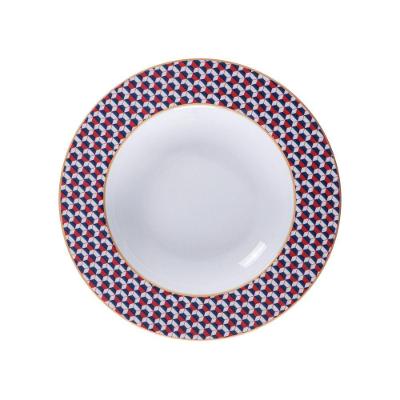 Prato Fundo Lazuli Porcelana Decorada 23cm para Refeições Apto Micro-ondas Tramontina