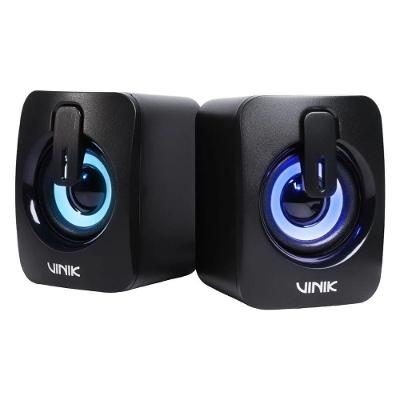 Caixa de Som Gamer Vinik Galaxy VSPKG6WGL 6W RMS 2.0 P2 3,5mm Iluminacao LED RGB Rainbow