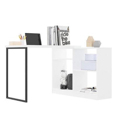 Escrivaninha em l Mesa Office Moderno MDF-MDP 115cm Branco para Computador Plata Móveis