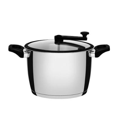 Pipoqueira Allegra para Pipoca Aco Inox Fundo Triplo 22 cm 5,6L Tampa de Vidro Tramontina