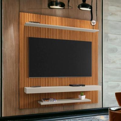 Painel para TV Leme 60 Polegadas 150cm Ripado Off White Amadeirado Bechara Móveis