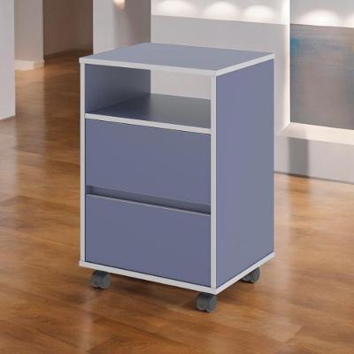 Gaveteiro Renard MDP com Rodizios e Corredicas Telescopicas Azul Mobiliar Home Shop