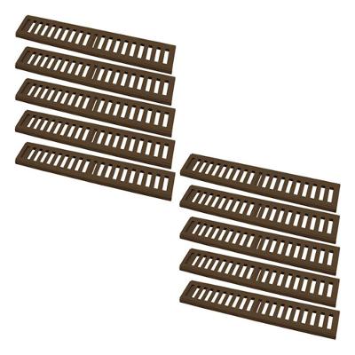 Kit 10 Ralo Grelha Linear 7819X10GDA com Caixilho 20x50cm Marrom GDA Industria e Distribuidora