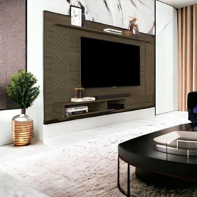 Painel para TV Roma Até 60 Polegadas 170cm com Nichos Castanho Cambel Vj Móveis