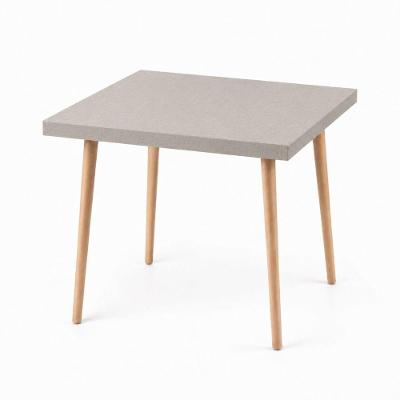 Mesa Safira 4 Lugares Quadrada Tampo MDF 70cm Camurca Marrom Pes Madeira Natural Marin Brasil