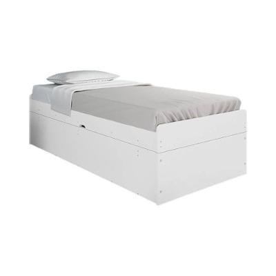 Cama Solteiro Camila com Colchao Estrutura MDF MDP Branco com Espaco Interno Framar