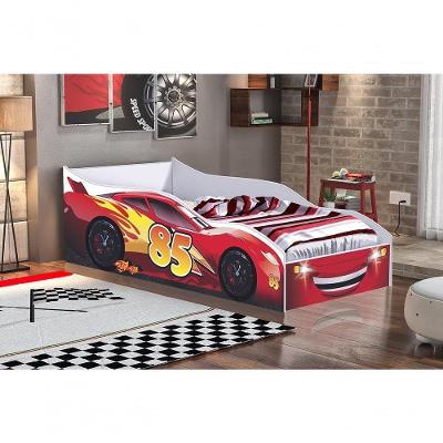 Cama Infantil Carro Red com Colchao em MDF Vermelho Gabrielli Moveis