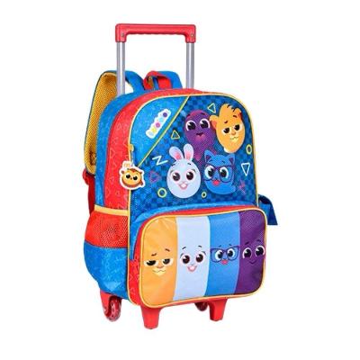 Mochila Escolar Infantil Rodinhas Clio Style Bolofofos Poliester 47x32x17cm Azul Meninos