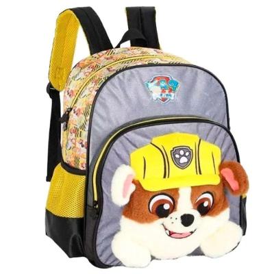 Mochila Escolar Luxcel Patrulha Canina Rubble Poliester 37cm X 28cm X 13cm Cinza Infantil