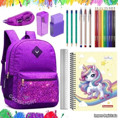 Kit de Material Escolar OEM Modelo2026 Completo com Mochila Caderno Lápis e Borracha