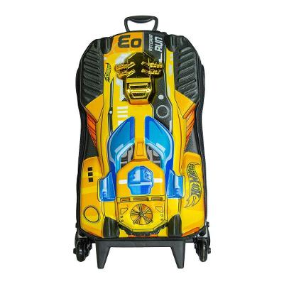 Mochila Escolar Infantil com Carrinho OEM Hotwheels Dune a Soar Motor Dourado EVA