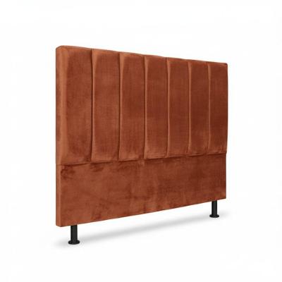 Cabeceira Carla Queen para Cama Box Madeira Macica Estofada Veludo Terracota Click Home