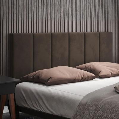 Cabeceira Estofada Laura Casal 140cm Estrutura MDP Revestimento Suede Marrom Casah