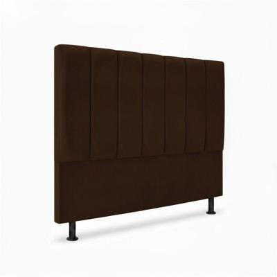 Cabeceira Carla Queen Cama Box Estrutura Madeira Maciça Veludo Marrom Click Home