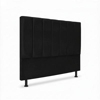 Cabeceira Carla Queen para Cama Box Madeira Macica Revestida em Veludo Preto Click Home